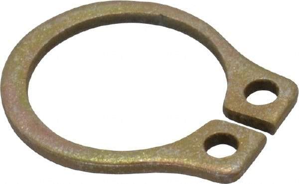 Rotor Clip - 0.29" Groove Diam, 5/16" Shaft Diam, Zinc Yellow Dichromate Steel, Snap External Retaining Rings - 0.029" Groove Width, 0.011" Groove Depth, 0.025" Ring Thickness, Grade 1060-1090 - Exact Tool & Supply