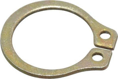 Rotor Clip - 0.352" Groove Diam, 3/8" Shaft Diam, Zinc Yellow Dichromate Steel, Snap External Retaining Rings - 0.029" Groove Width, 0.012" Groove Depth, 0.025" Ring Thickness, Grade 1060-1090 - Exact Tool & Supply