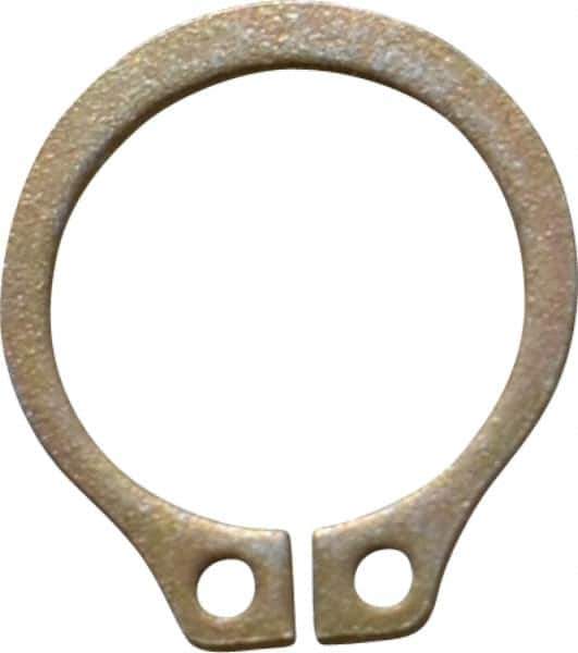 Rotor Clip - 0.382" Groove Diam, 13/32" Shaft Diam, Zinc Yellow Dichromate Steel, Snap External Retaining Rings - 0.029" Groove Width, 0.012" Groove Depth, 0.025" Ring Thickness, Grade 1060-1090 - Exact Tool & Supply