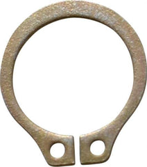 Rotor Clip - 0.382" Groove Diam, 13/32" Shaft Diam, Zinc Yellow Dichromate Steel, Snap External Retaining Rings - 0.029" Groove Width, 0.012" Groove Depth, 0.025" Ring Thickness, Grade 1060-1090 - Exact Tool & Supply