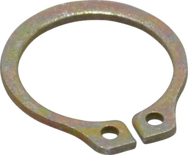 Rotor Clip - 0.468" Groove Diam, 1/2" Shaft Diam, Zinc Yellow Dichromate Steel, Snap External Retaining Rings - 0.039" Groove Width, 0.016" Groove Depth, 0.035" Ring Thickness, Grade 1060-1090 - Exact Tool & Supply