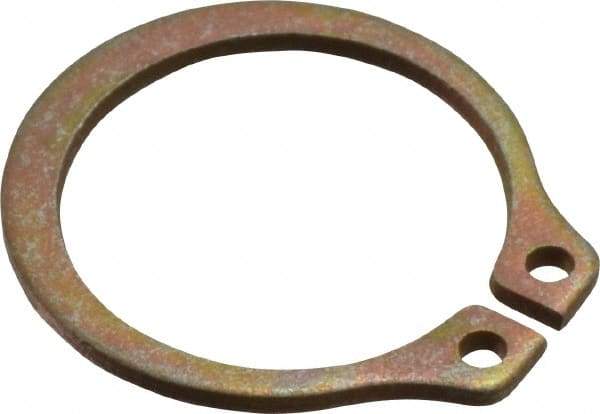Rotor Clip - 0.53" Groove Diam, 9/16" Shaft Diam, Zinc Yellow Dichromate Steel, Snap External Retaining Rings - 0.039" Groove Width, 0.016" Groove Depth, 0.035" Ring Thickness, Grade 1060-1090 - Exact Tool & Supply