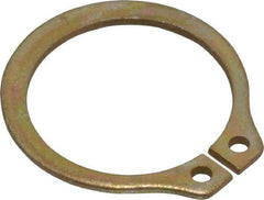Rotor Clip - 0.559" Groove Diam, 19/32" Shaft Diam, Zinc Yellow Dichromate Steel, Snap External Retaining Rings - 0.039" Groove Width, 0.017" Groove Depth, 0.035" Ring Thickness, Grade 1060-1090 - Exact Tool & Supply