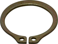 Rotor Clip - 0.588" Groove Diam, 5/8" Shaft Diam, Zinc Yellow Dichromate Steel, Snap External Retaining Rings - 0.039" Groove Width, 0.018" Groove Depth, 0.035" Ring Thickness, Grade 1060-1090 - Exact Tool & Supply