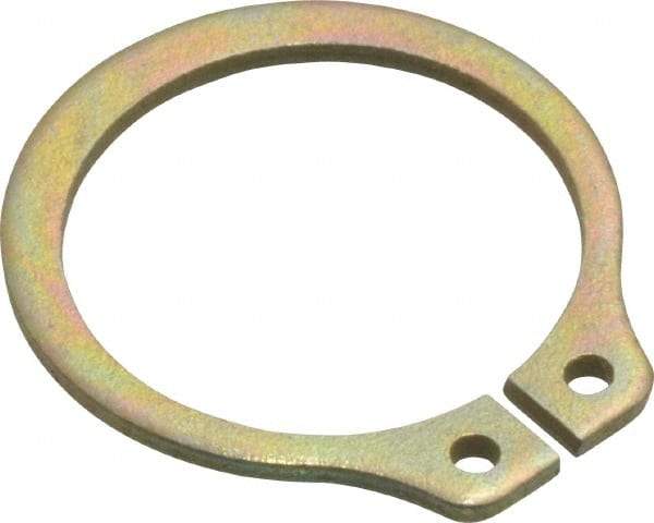 Rotor Clip - 0.646" Groove Diam, 11/16" Shaft Diam, Zinc Yellow Dichromate Steel, Snap External Retaining Rings - 0.046" Groove Width, 0.021" Groove Depth, 0.042" Ring Thickness, Grade 1060-1090 - Exact Tool & Supply