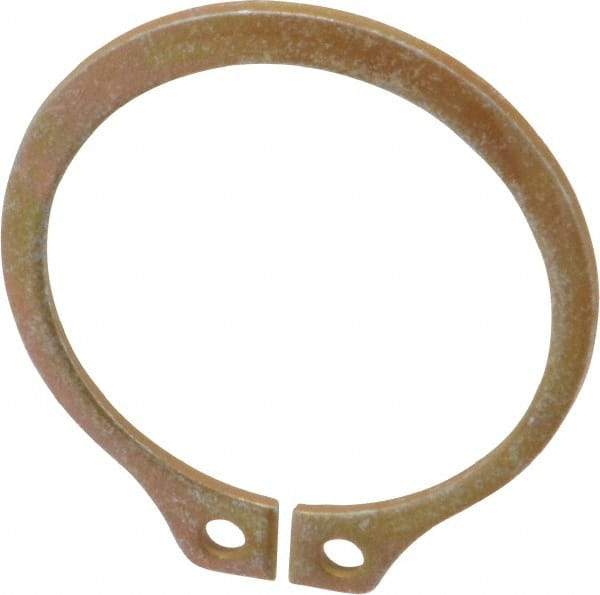 Rotor Clip - 1.059" Groove Diam, 1-1/8" Shaft Diam, Zinc Yellow Dichromate Steel, Snap External Retaining Rings - 0.056" Groove Width, 0.033" Groove Depth, 0.05" Ring Thickness, Grade 1060-1090 - Exact Tool & Supply