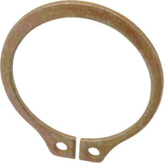 Rotor Clip - 1.059" Groove Diam, 1-1/8" Shaft Diam, Zinc Yellow Dichromate Steel, Snap External Retaining Rings - 0.056" Groove Width, 0.033" Groove Depth, 0.05" Ring Thickness, Grade 1060-1090 - Exact Tool & Supply