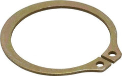 Rotor Clip - 1-13/32" Groove Diam, 1-1/2" Shaft Diam, Zinc Yellow Dichromate Steel, Snap External Retaining Rings - 0.056" Groove Width, 0.047" Groove Depth, 0.05" Ring Thickness, Grade 1060-1090 - Exact Tool & Supply