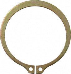 Rotor Clip - 2.239" Groove Diam, 2-3/8" Shaft Diam, Zinc Yellow Dichromate Steel, Snap External Retaining Rings - 0.086" Groove Width, 0.068" Groove Depth, 0.078" Ring Thickness, Grade 1060-1090 - Exact Tool & Supply