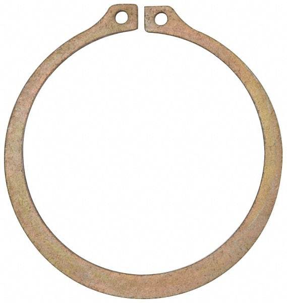 Rotor Clip - 2.481" Groove Diam, 2-5/8" Shaft Diam, Zinc Yellow Dichromate Steel, Snap External Retaining Rings - 0.086" Groove Width, 0.072" Groove Depth, 0.078" Ring Thickness, Grade 1060-1090 - Exact Tool & Supply