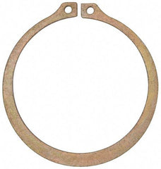 Rotor Clip - 2.481" Groove Diam, 2-5/8" Shaft Diam, Zinc Yellow Dichromate Steel, Snap External Retaining Rings - 0.086" Groove Width, 0.072" Groove Depth, 0.078" Ring Thickness, Grade 1060-1090 - Exact Tool & Supply