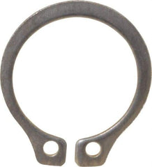 Rotor Clip - 0.412" Groove Diam, 7/16" Shaft Diam, Zinc-Plated Stainless Steel, Snap External Retaining Rings - 0.029" Groove Width, 0.013" Groove Depth, 0.025" Ring Thickness, Grade 15-7 Grade 632 - Exact Tool & Supply