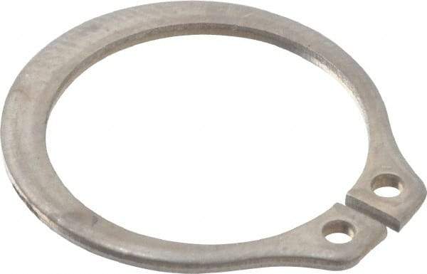 Rotor Clip - 0.559" Groove Diam, 19/32" Shaft Diam, Zinc-Plated Stainless Steel, Snap External Retaining Rings - 0.039" Groove Width, 0.017" Groove Depth, 0.035" Ring Thickness, Grade 15-7 Grade 632 - Exact Tool & Supply
