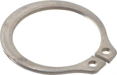 Rotor Clip - 0.559" Groove Diam, 19/32" Shaft Diam, Zinc-Plated Stainless Steel, Snap External Retaining Rings - 0.039" Groove Width, 0.017" Groove Depth, 0.035" Ring Thickness, Grade 15-7 Grade 632 - Exact Tool & Supply