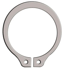 Rotor Clip - 1-13/32" Groove Diam, 1-1/2" Shaft Diam, Zinc-Plated Stainless Steel, Snap External Retaining Rings - 0.056" Groove Width, 0.047" Groove Depth, 0.05" Ring Thickness, Grade 15-7 Grade 632 - Exact Tool & Supply