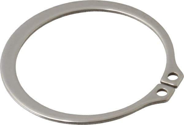 Rotor Clip - 1.886" Groove Diam, 2" Shaft Diam, Zinc-Plated Stainless Steel, Snap External Retaining Rings - 0.068" Groove Width, 0.057" Groove Depth, 0.062" Ring Thickness, Grade 15-7 Grade 632 - Exact Tool & Supply