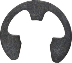Rotor Clip - 0.303" Groove Diam, 3/8" Shaft Diam, Phosphate Steel, Bowed E Style External Retaining Rings - 0.06" Groove Width, 0.036" Groove Depth, 0.035" Ring Thickness, Grade 1060-1090 - Exact Tool & Supply