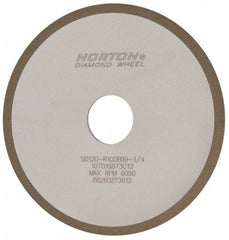 Norton - 6" Diam x 1-1/4" Hole x 1/8" Thick, 120 Grit Surface Grinding Wheel - Diamond, Type 1A1, Fine Grade, Resinoid Bond - Exact Tool & Supply