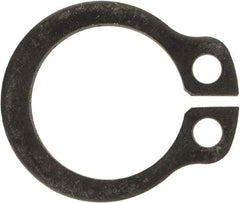 Rotor Clip - 9.6mm Groove Diam, 10mm Shaft Diam, Phosphate & Oil Steel, Snap External Retaining Rings - 1.1mm Groove Width, 0.2mm Groove Depth, 1mm Ring Thickness, Grade 1060-1090 - Exact Tool & Supply