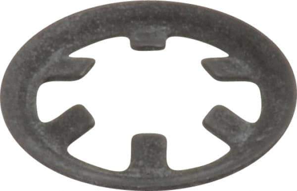 Rotor Clip - 1/4" Shaft Diam, Phosphate Steel, Self Locking External Retaining Rings - 0.015" Ring Thickness, Grade 1060-1090 - Exact Tool & Supply