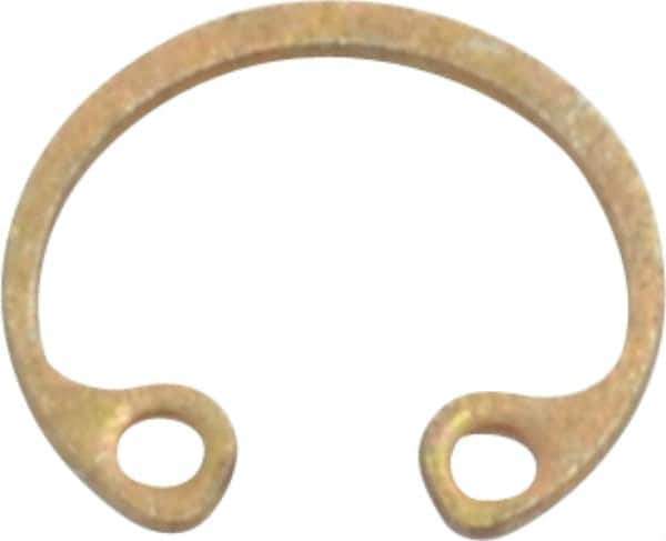 Rotor Clip - 0.015" Thick, Zinc Yellow Dichromate Finish, Steel Snap Internal Retaining Ring - 0.02" Groove Width, 0.009" Groove Depth, 0.268" Groove Diam, Grade 1060-1090 - Exact Tool & Supply
