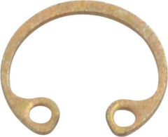 Rotor Clip - 0.015" Thick, Zinc Yellow Dichromate Finish, Steel Snap Internal Retaining Ring - 0.02" Groove Width, 0.009" Groove Depth, 0.268" Groove Diam, Grade 1060-1090 - Exact Tool & Supply