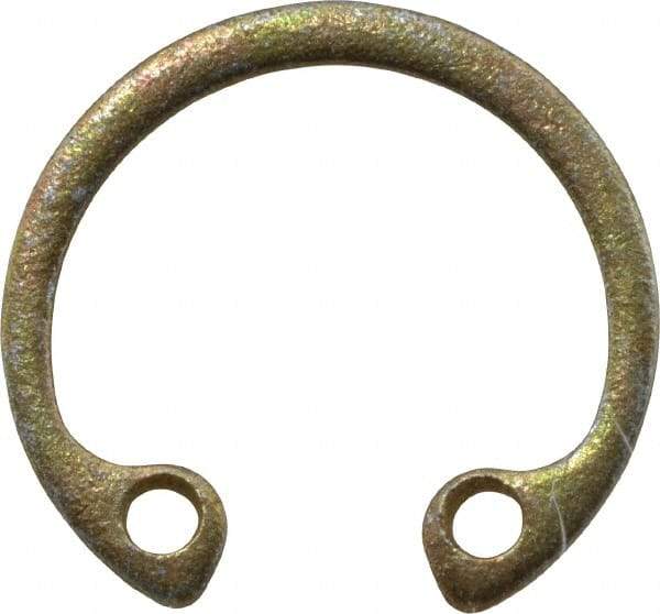 Rotor Clip - 0.025" Thick, Zinc Yellow Dichromate Finish, Steel Snap Internal Retaining Ring - 0.029" Groove Width, 0.011" Groove Depth, 0.397" Groove Diam, Grade 1060-1090 - Exact Tool & Supply