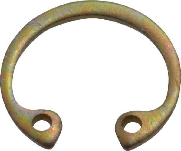 Rotor Clip - 0.035" Thick, Zinc Yellow Dichromate Finish, Steel Snap Internal Retaining Ring - 0.039" Groove Width, 0.015" Groove Depth, 0.53" Groove Diam, Grade 1060-1090 - Exact Tool & Supply