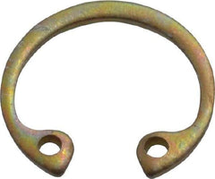Rotor Clip - 0.035" Thick, Zinc Yellow Dichromate Finish, Steel Snap Internal Retaining Ring - 0.039" Groove Width, 0.015" Groove Depth, 0.53" Groove Diam, Grade 1060-1090 - Exact Tool & Supply