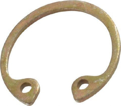 Rotor Clip - 0.035" Thick, Zinc Yellow Dichromate Finish, Steel Snap Internal Retaining Ring - 0.039" Groove Width, 0.017" Groove Depth, 0.596" Groove Diam, Grade 1060-1090 - Exact Tool & Supply