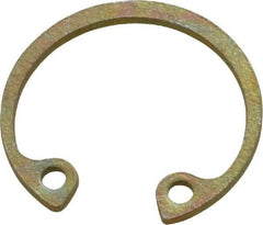Rotor Clip - 0.035" Thick, Zinc Yellow Dichromate Finish, Steel Snap Internal Retaining Ring - 0.039" Groove Width, 0.02" Groove Depth, 0.665" Groove Diam, Grade 1060-1090 - Exact Tool & Supply