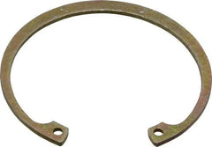 Rotor Clip - 0.078" Thick, Zinc Yellow Dichromate Finish, Steel Snap Internal Retaining Ring - 0.086" Groove Width, 0.074" Groove Depth, 2.648" Groove Diam, Grade 1060-1090 - Exact Tool & Supply