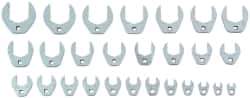 Proto - 27 Piece 3/8" Drive Open End Crowfoot Wrench Set - 3/8 to 2" - Exact Tool & Supply