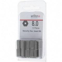 Wiha - 8mm Hex Screwdriver Bit - 1/4" Drive, 1" OAL - Exact Tool & Supply