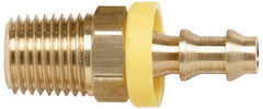Coilhose Pneumatics - 1/2" ID 1/2 NPT Barbed Push On Male Connector - Brass - Exact Tool & Supply