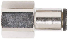 Coilhose Pneumatics - 1/4" OD, 1/4 NPT, Glass Reinforced Nylon/Nickel Plated Brass Push-to-Connect Female Connector - 225 Max psi - Exact Tool & Supply