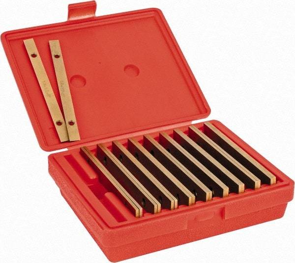 Avenger Tools - 20 Piece, 6 Inch Long Alloy Steel Parallel Set - 1/2 to 1-5/8 Inch High, 1/8 to 1/8 Inch Thick, 55-62 RC Hardness, Sold as 10 Pair - Exact Tool & Supply