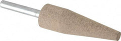 Cratex - 3/4" Head Diam x 2-1/2" Thickness, A1, Cone End, Aluminum Oxide Mounted Point - Medium Grade, 80 Grit, 13,120 RPM - Exact Tool & Supply