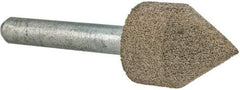 Cratex - 11/16" Head Diam x 7/8" Thickness, A14, Pointed Cylinder End, Aluminum Oxide Mounted Point - Medium Grade, 80 Grit, 30,750 RPM - Exact Tool & Supply