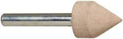 Cratex - 11/16" Head Diam x 7/8" Thickness, A14, Pointed Cylinder End, Aluminum Oxide Mounted Point - Fine Grade, 120 Grit, 30,750 RPM - Exact Tool & Supply