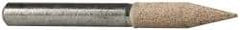 Cratex - 1/4" Head Diam x 1-1/16" Thickness, A15, Pointed Cylinder End, Aluminum Oxide Mounted Point - Medium Grade, 80 Grit, 34,500 RPM - Exact Tool & Supply