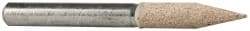 Cratex - 1/4" Head Diam x 1-1/16" Thickness, A15, Pointed Cylinder End, Aluminum Oxide Mounted Point - Fine Grade, 120 Grit, 34,500 RPM - Exact Tool & Supply