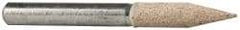 Cratex - 1/4" Head Diam x 1-1/16" Thickness, A15, Pointed Cylinder End, Aluminum Oxide Mounted Point - Fine Grade, 120 Grit, 34,500 RPM - Exact Tool & Supply