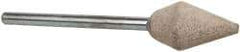 Cratex - 7/16" Head Diam x 3/4" Thickness, B51, Flame End, Aluminum Oxide Mounted Point - Fine Grade, 120 Grit, 21,000 RPM - Exact Tool & Supply