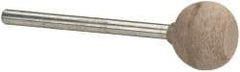 Cratex - 1/2" Head Diam x 3/8" Thickness, B62, Wheel Radius Edge End, Aluminum Oxide Mounted Point - Fine Grade, 120 Grit, 19,500 RPM - Exact Tool & Supply