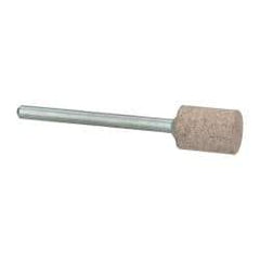 Cratex - 3/8" Head Diam x 1/2" Thickness, W176, Cylinder End, Aluminum Oxide Mounted Point - Medium Grade, 80 Grit, 21,000 RPM - Exact Tool & Supply