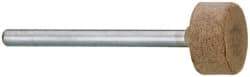 Cratex - 1/2" Head Diam x 1/4" Thickness, W183, Cylinder End, Aluminum Oxide Mounted Point - Fine Grade, 120 Grit, 22,500 RPM - Exact Tool & Supply