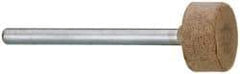 Cratex - 1/2" Head Diam x 1/4" Thickness, W183, Cylinder End, Aluminum Oxide Mounted Point - Fine Grade, 120 Grit, 22,500 RPM - Exact Tool & Supply
