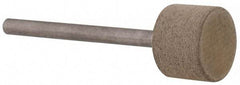 Cratex - 1/2" Head Diam x 3/8" Thickness, W184, Cylinder End, Aluminum Oxide Mounted Point - Fine Grade, 120 Grit, 19,500 RPM - Exact Tool & Supply