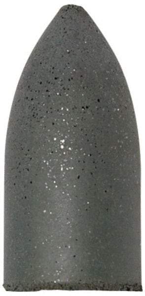 Cratex - 7/8" Max Diam x 1-3/4" Long, Cone, Rubberized Point - Fine Grade, Silicon Carbide, 1/4" Arbor Hole, Unmounted - Exact Tool & Supply